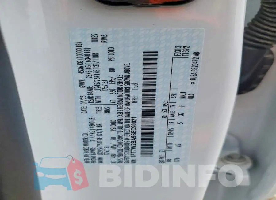 1FT7W2BA9SED90021 Photo# 12