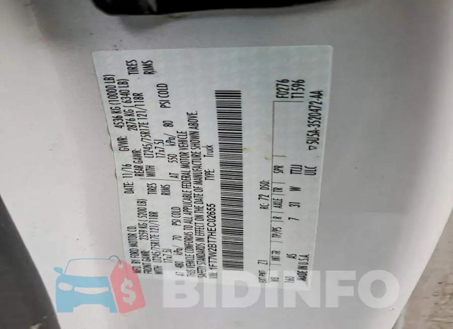 1FT7W2BT7HEC02655 Photo# 12