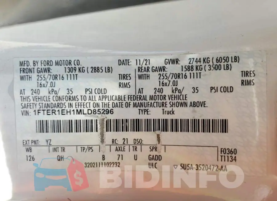 1FTER1EH1MLD85296 Photo# 12