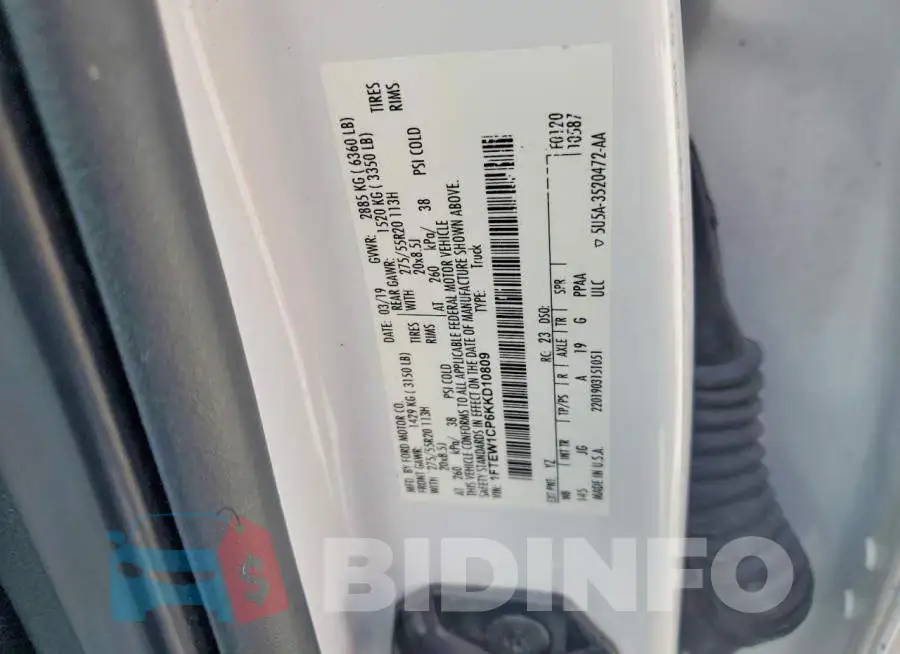 1FTEW1CP6KKD10809 Photo# 12