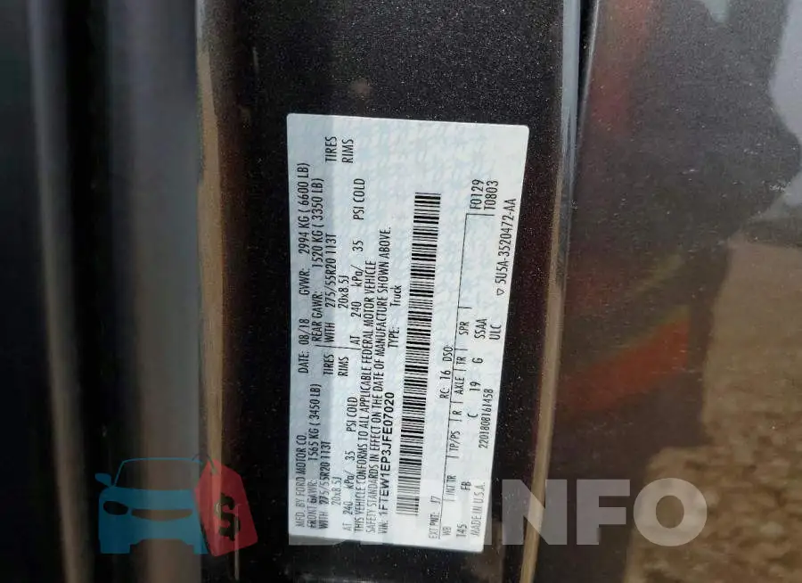1FTEW1EP3JFE07020 Photo# 12