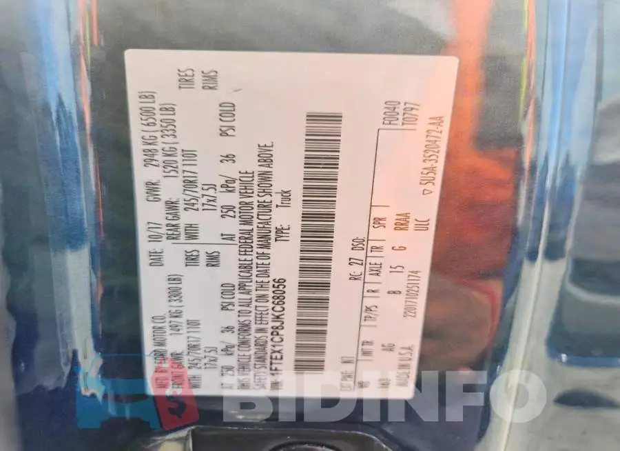 1FTEX1CP8JKC68056 Photo# 12