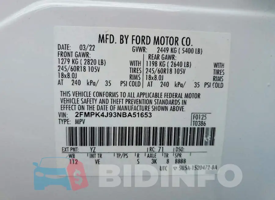 2FMPK4J93NBA51653 Photo# 13