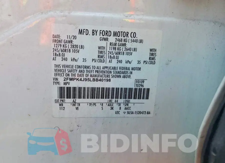2FMPK4J95LBB40198 Photo# 13