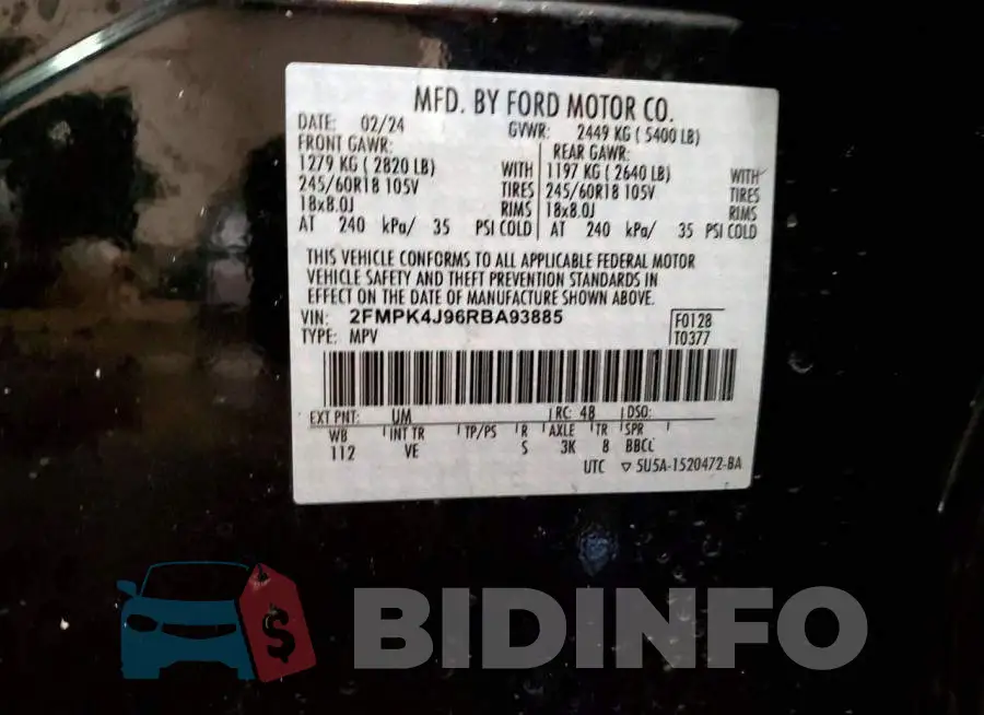 2FMPK4J96RBA93885 Photo# 13