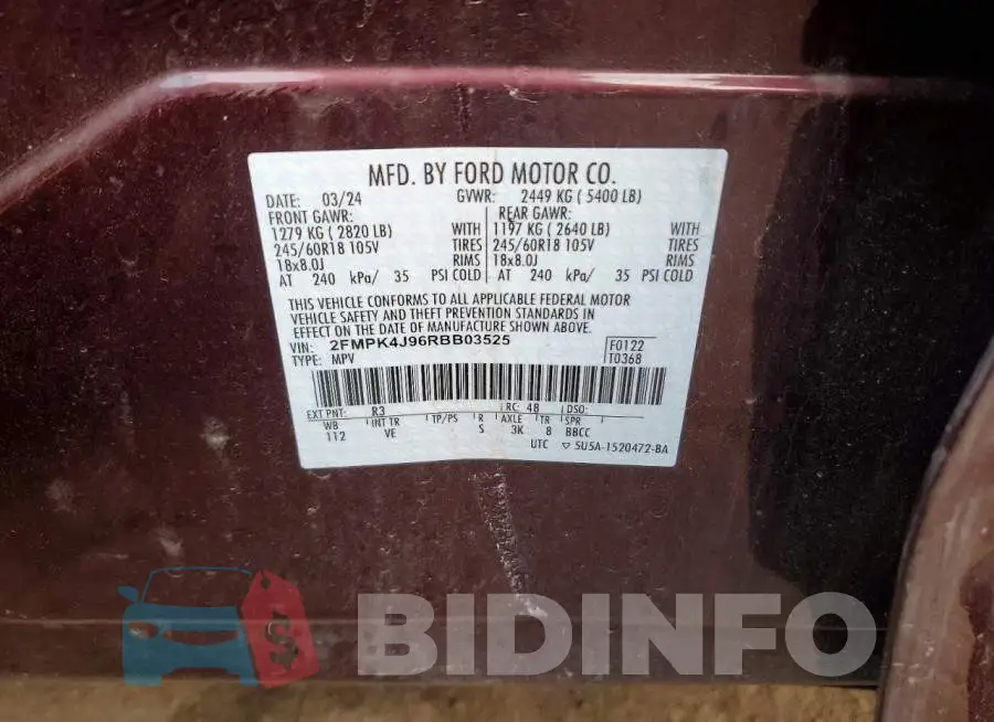 2FMPK4J96RBB03525 Photo# 13