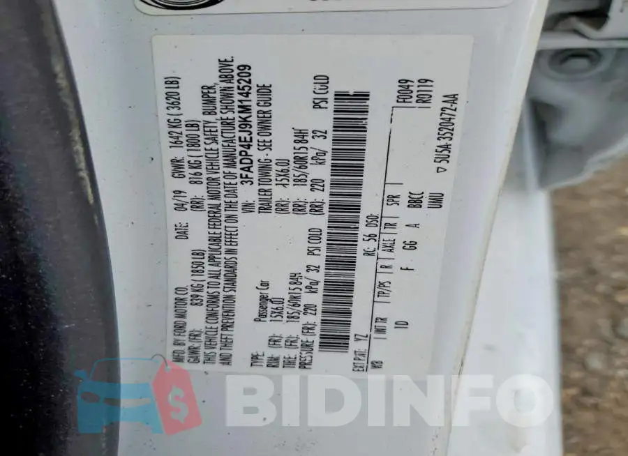 3FADP4EJ9KM145209 Photo# 12