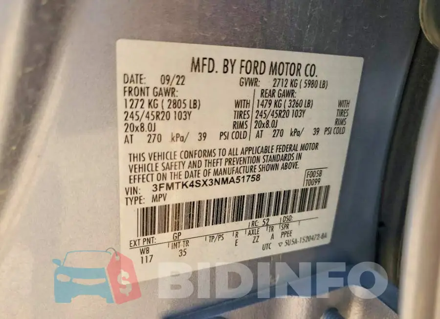 3FMTK4SX3NMA51758 Photo# 14