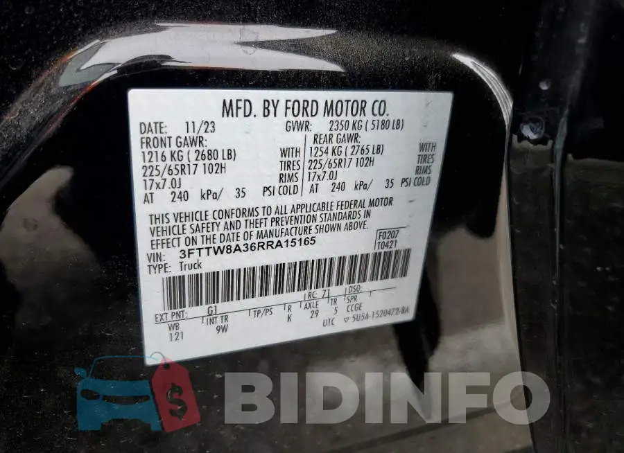 3FTTW8A36RRA15165 Photo# 12