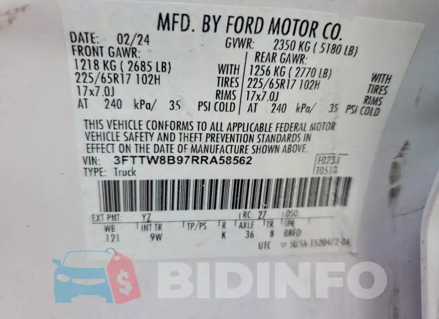 3FTTW8B97RRA58562 Photo# 12