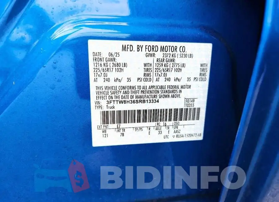 3FTTW8H36SRB13334 Photo# 13