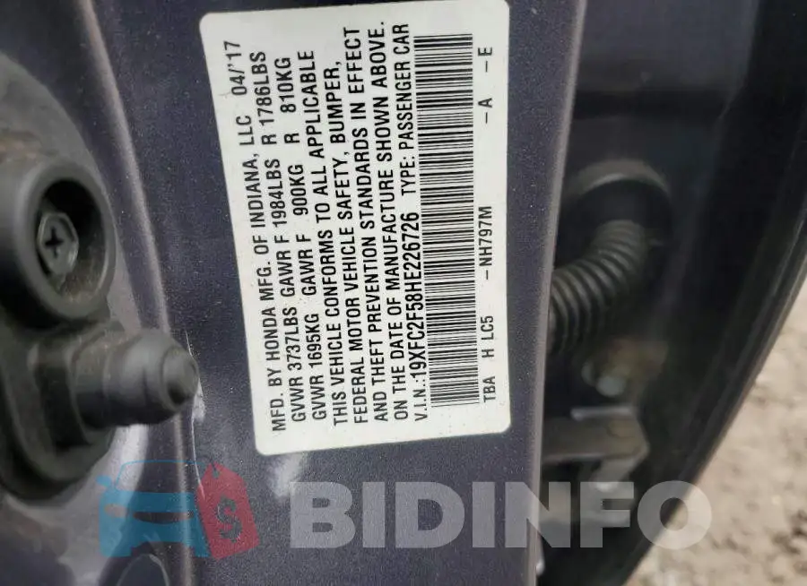 19XFC2F58HE226726 Photo# 12