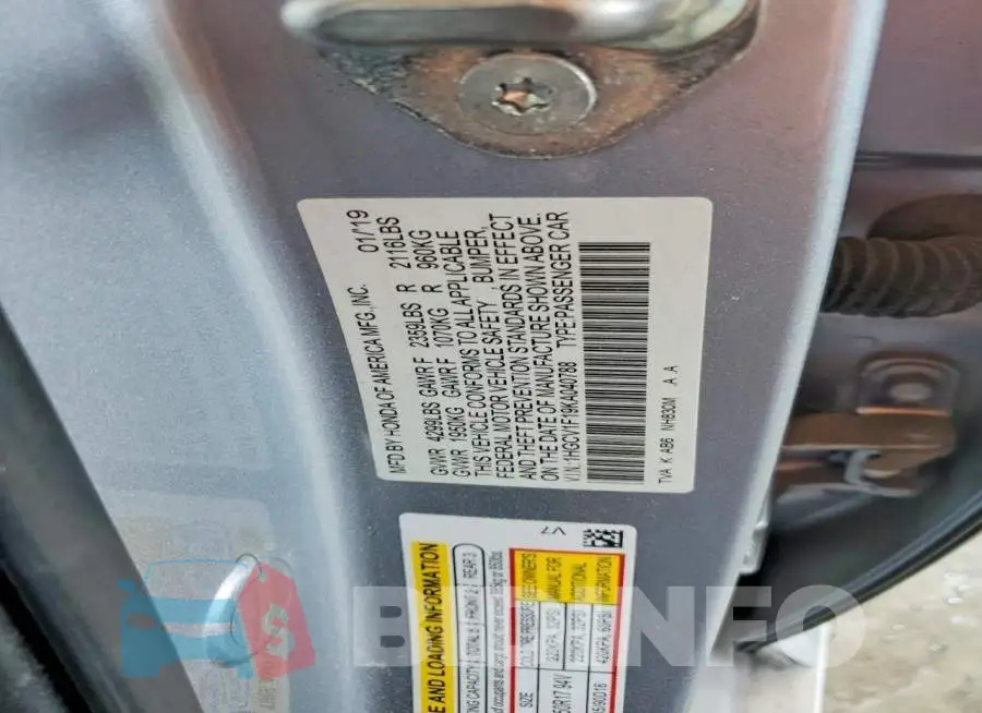 1HGCV1F19KA040788 Photo# 12