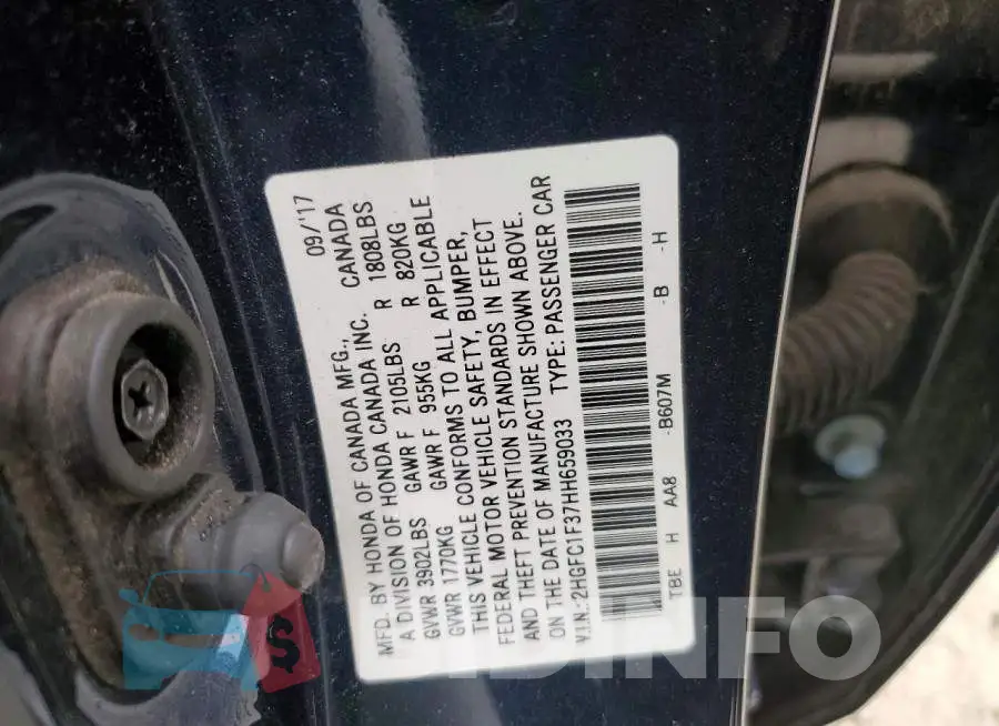 2HGFC1F37HH659033 Photo# 12