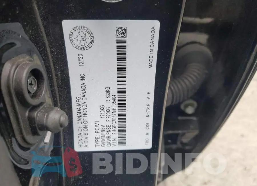 2HGFC2F87MH005404 Photo# 12