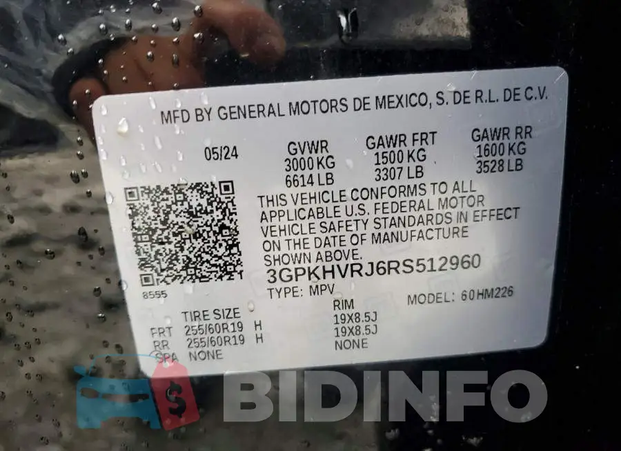 3GPKHVRJ6RS512960 Photo# 12