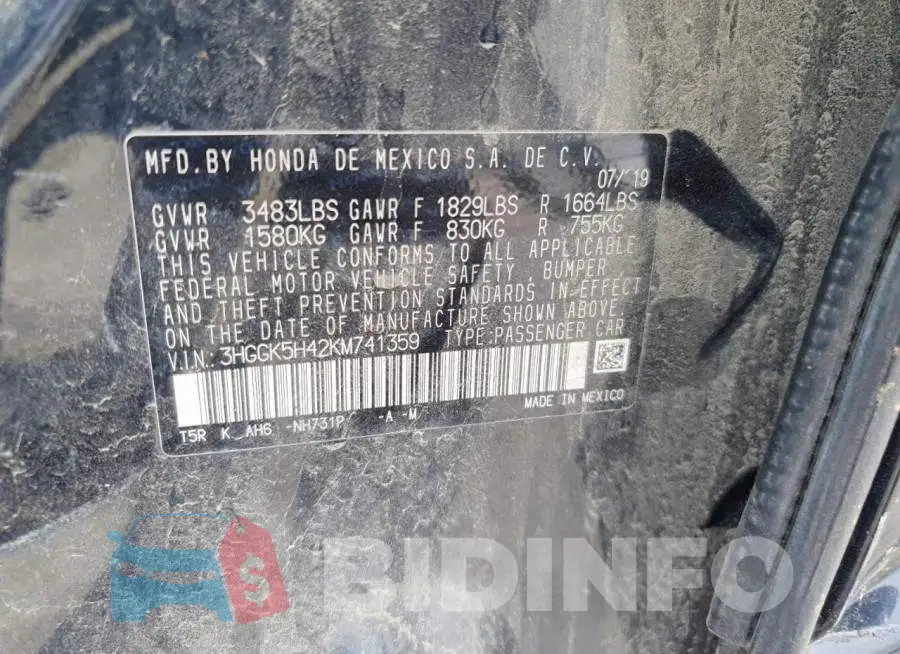 3HGGK5H42KM741359 Photo# 12