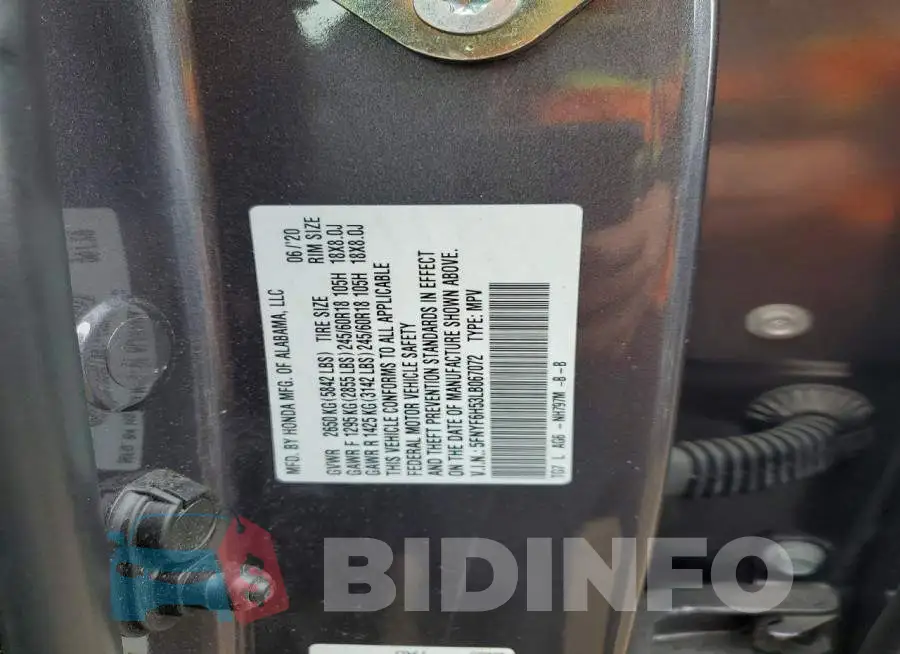 5FNYF6H53LB067072 Photo# 12