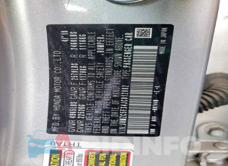 JHMZC5F34JC012082 Photo# 12