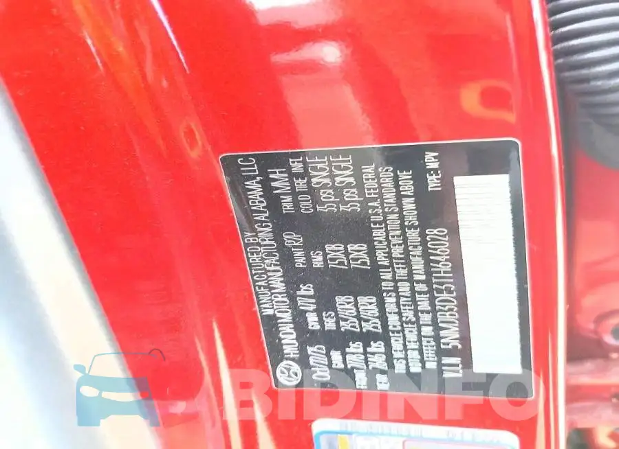 5NMJB3DE3TH646028 Photo# 13