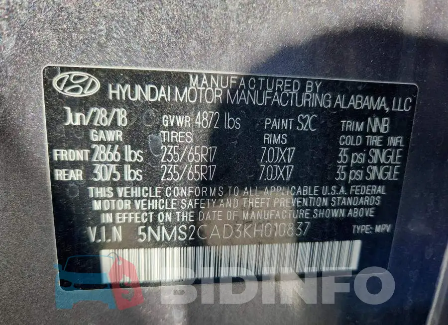 5NMS2CAD3KH010837 Photo# 12