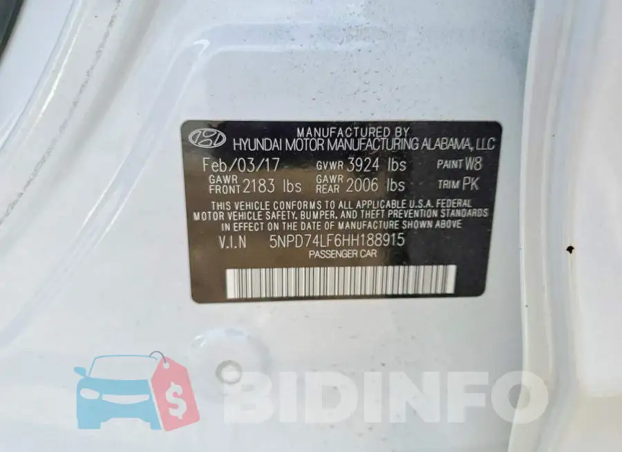 5NPD74LF6HH188915 Photo# 12