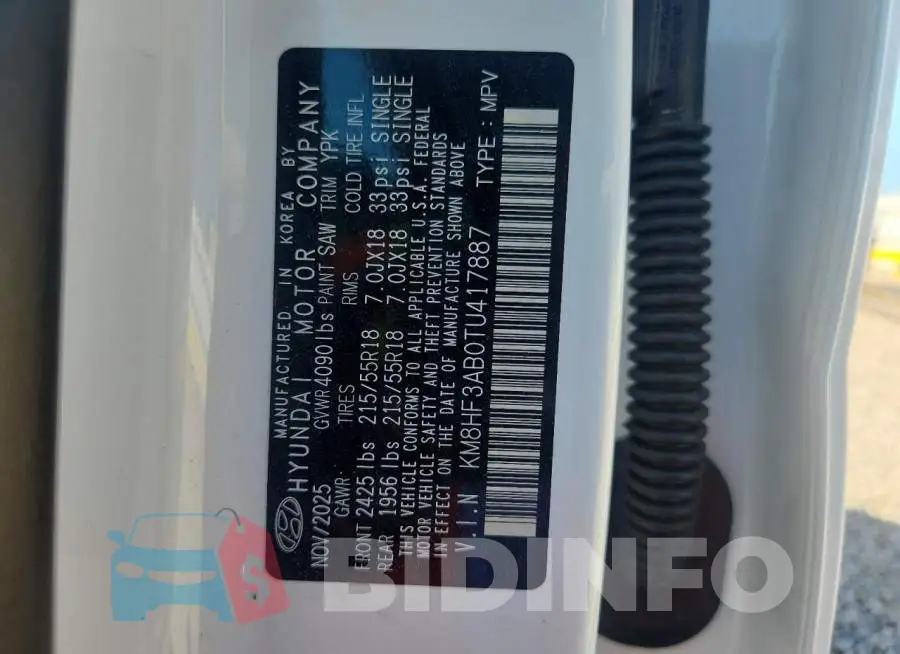 KM8HF3AB0TU417887 Photo# 14