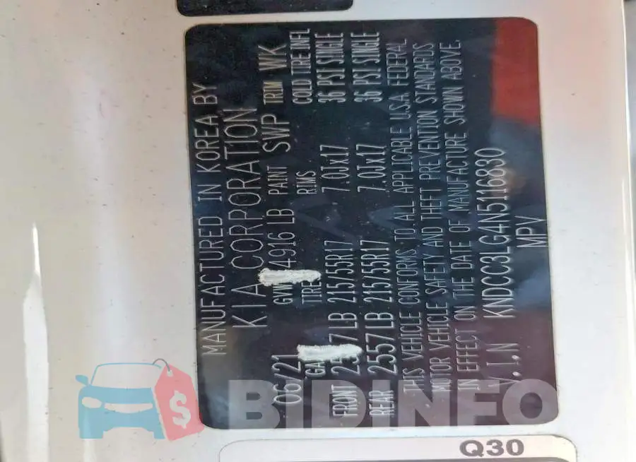 KNDCC3LG4N5116830 Photo# 12
