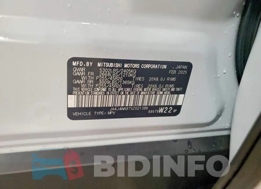 JA4J4WA87SZ021386 Photo# 14