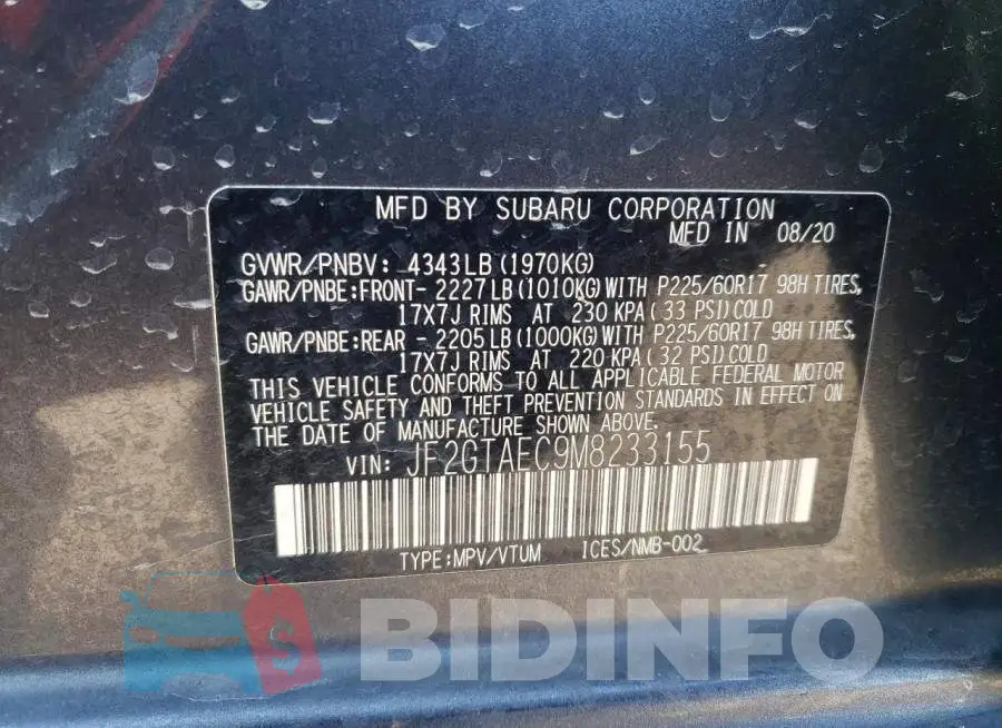 JF2GTAEC9M8233155 Photo# 13