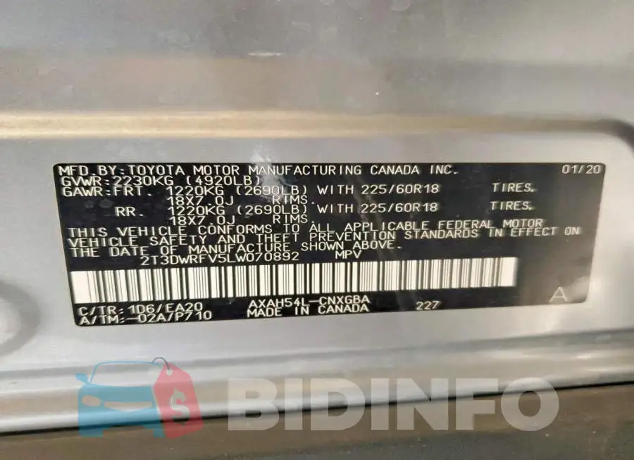 2T3DWRFV5LW070892 Photo# 13