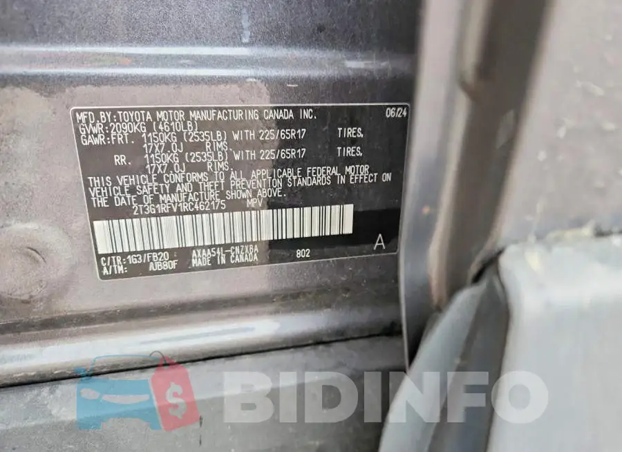 2T3G1RFV1RC462175 Photo# 13