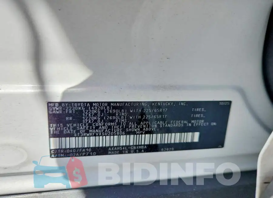 4T3RWRFVXSU205806 Photo# 13