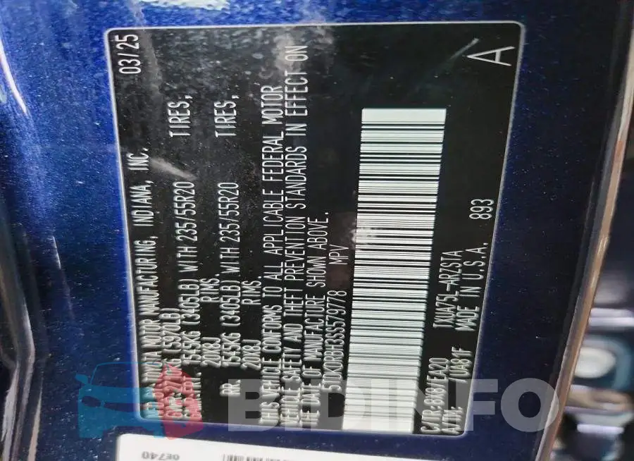 5TDKDRBH3SS579778 Photo# 13