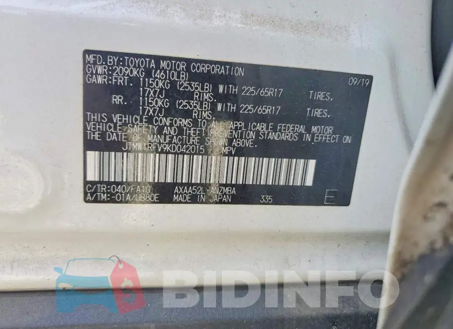 JTMW1RFV9KD042015 Photo# 13
