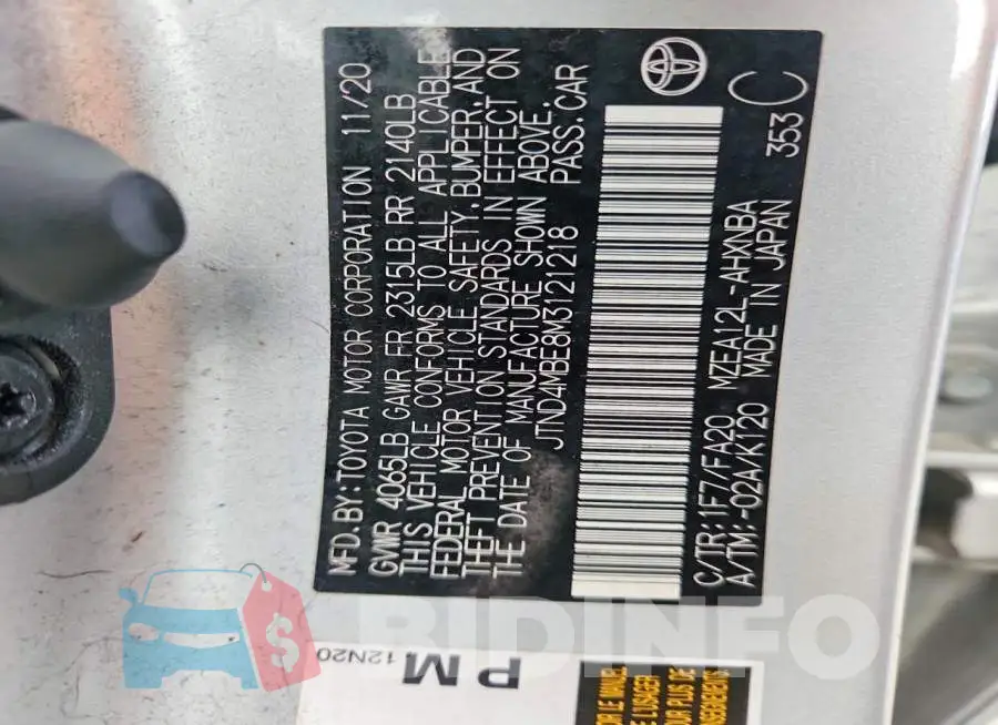 JTND4MBE8M3121218 Photo# 13
