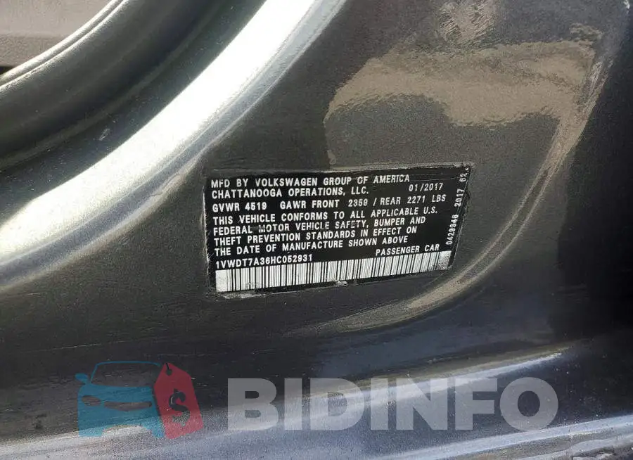 1VWDT7A36HC052931 Photo# 12