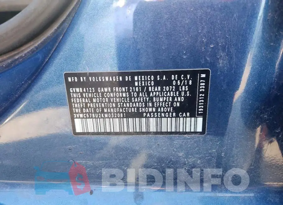 3VWC57BU2KM032081 Photo# 12