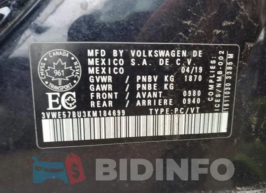 3VWE57BU3KM184699 Photo# 13