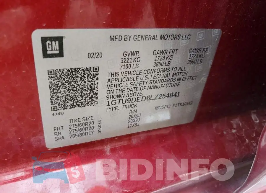 1GTU9DED6LZ254841 Photo# 12