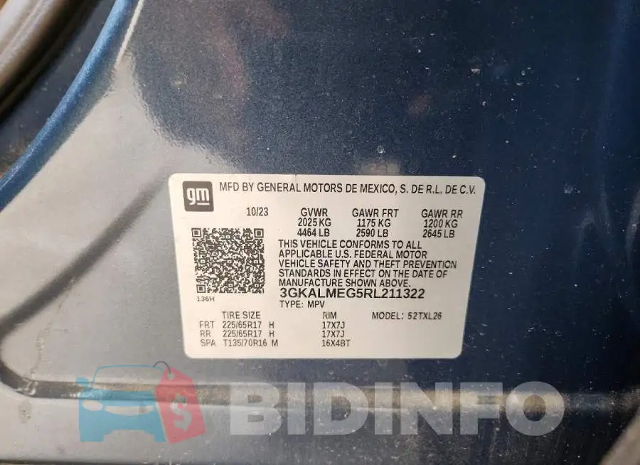 3GKALMEG5RL211322 Photo# 12