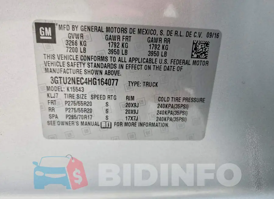 3GTU2NEC4HG164077 Photo# 13