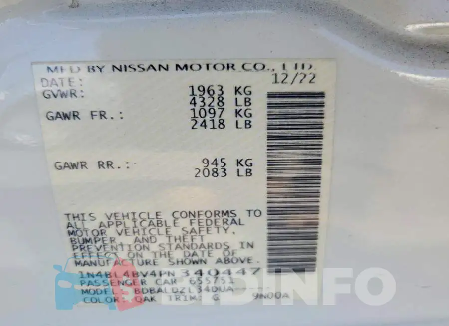 1N4BL4BV4PN340447 Photo# 12