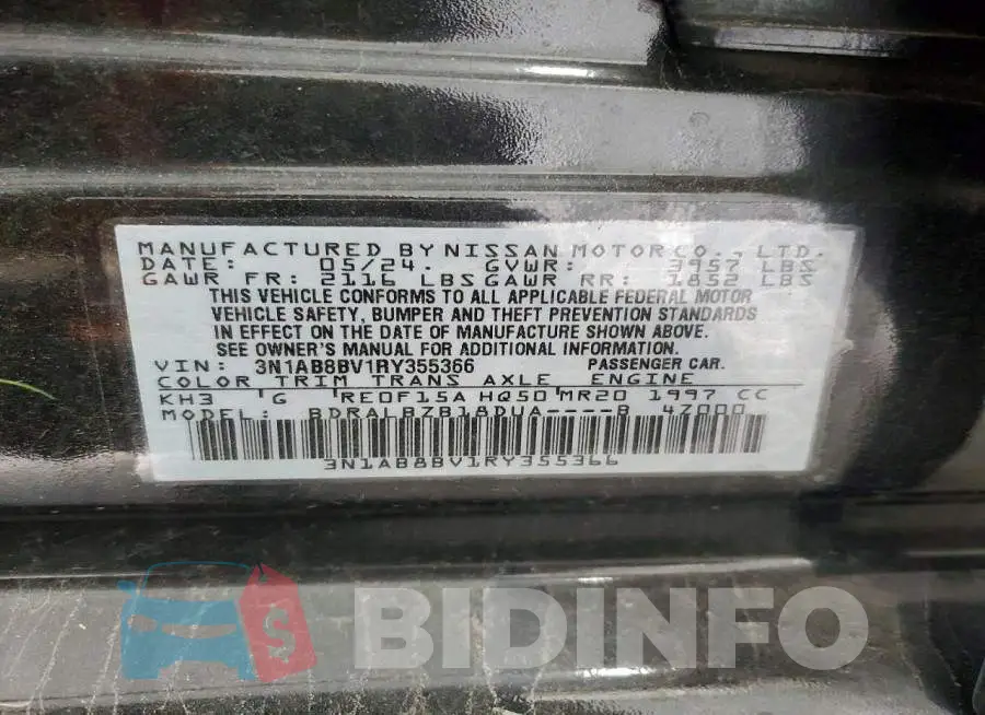 3N1AB8BV1RY355366 Photo# 13