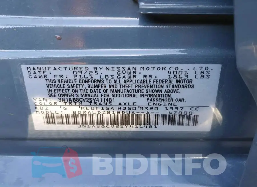 3N1AB8CV2SY411481 Photo# 13