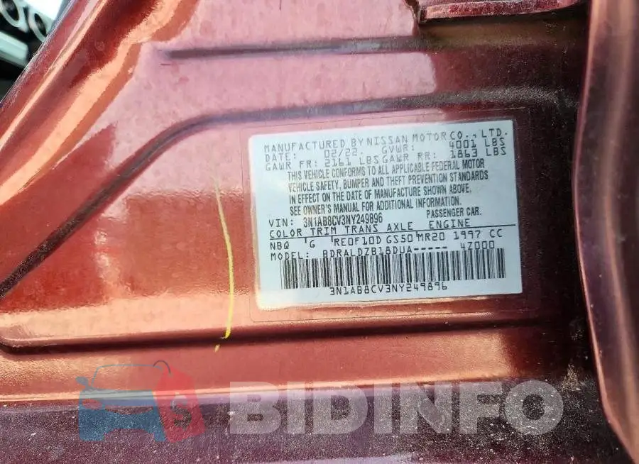 3N1AB8CV3NY249896 Photo# 12