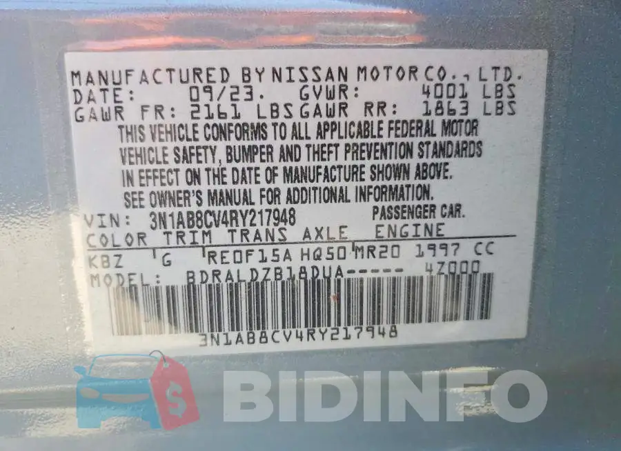 3N1AB8CV4RY217948 Photo# 13