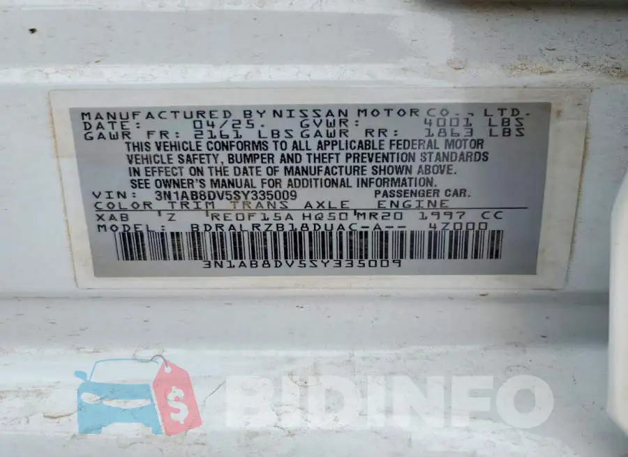 3N1AB8DV5SY335009 Photo# 12