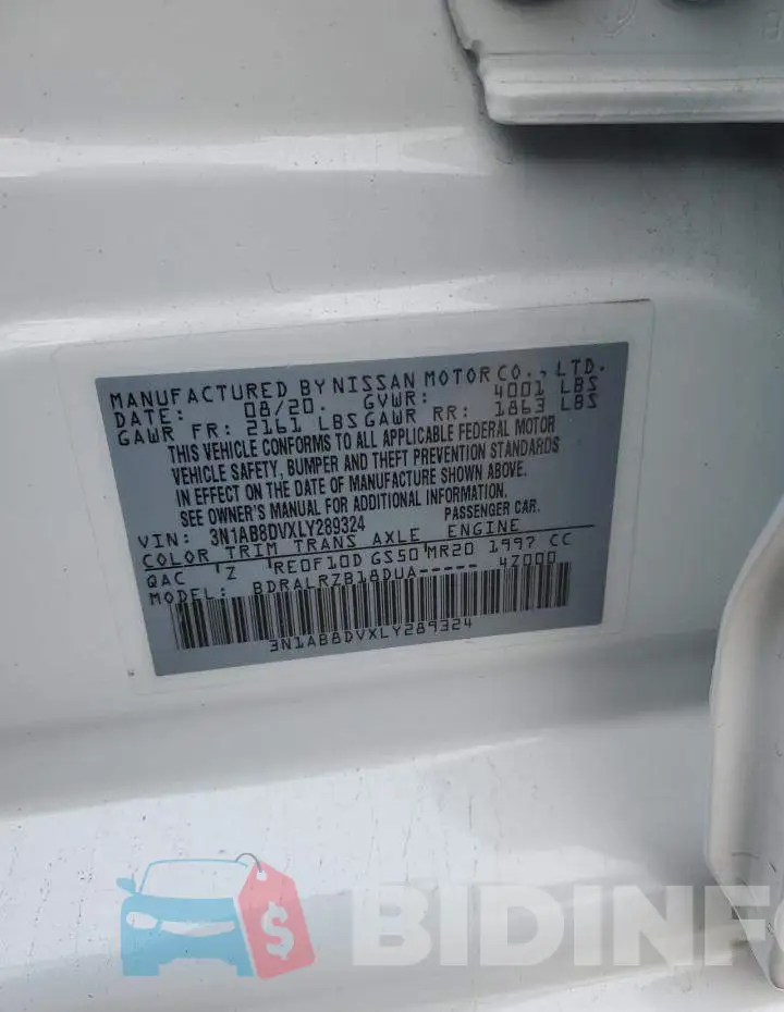 3N1AB8DVXLY289324 Photo# 13