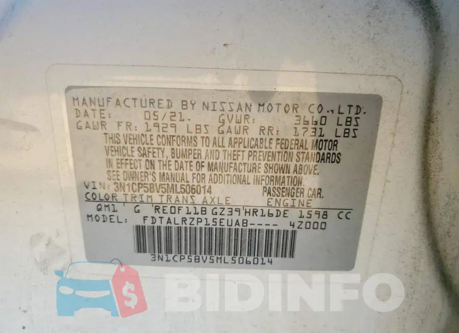 3N1CP5BV5ML506014 Photo# 13